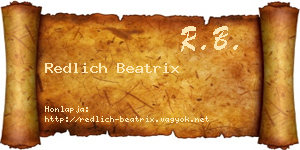 Redlich Beatrix névjegykártya